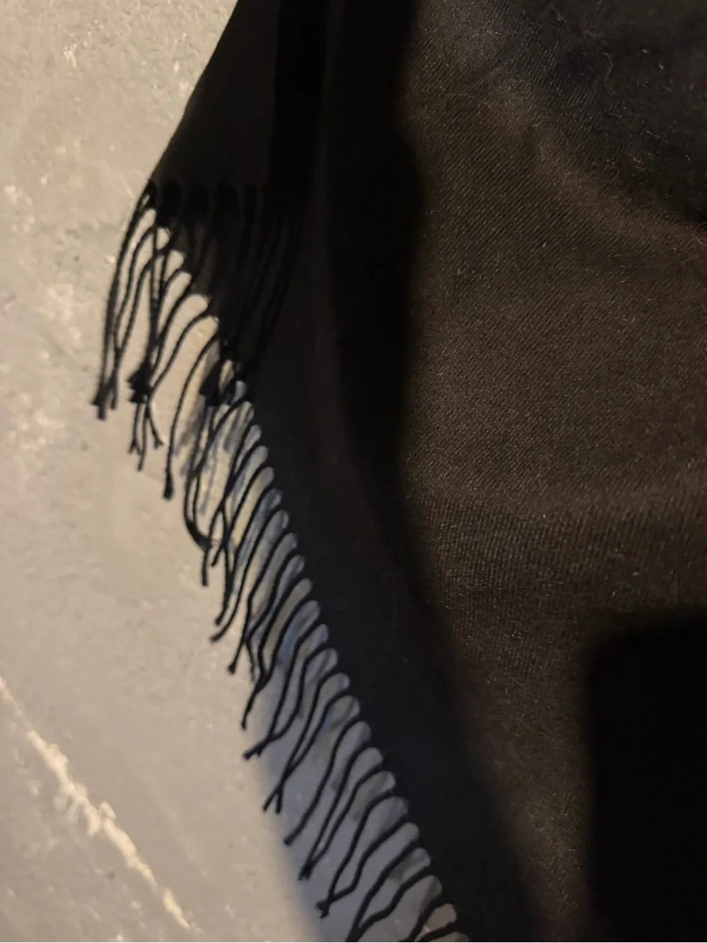 Classic Black Fringe Scarf for Women - Elegant Everyday Wrap